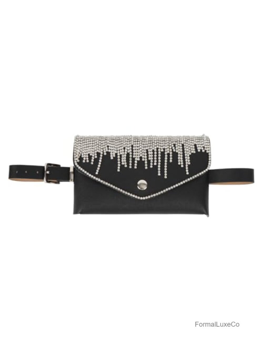 Women's Rhinestone PU Leather Waist Pack Adjustable Fanny Pack Purse